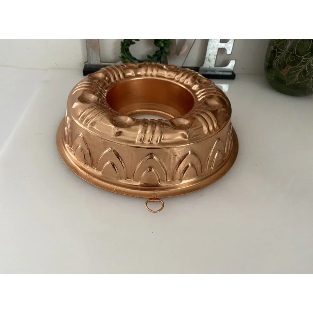 Vintage Mid Century Mirro USA 3 1/2 Cup Gelatin Mold Copper Rose Gold Tone EUC‎
